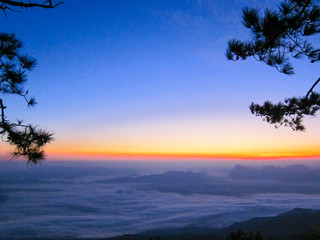 Sun rise Phu Kradueng National Park,Thailand