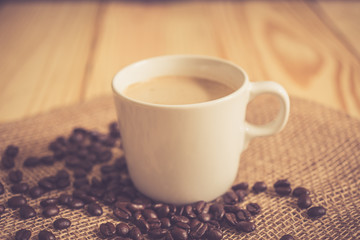 Coffee cup with vintage color effected