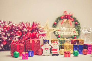 Christmas ornament decoration with vintage color effected