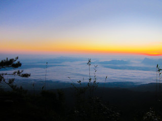 Sun rise Phu Kradueng National Park,Thailand