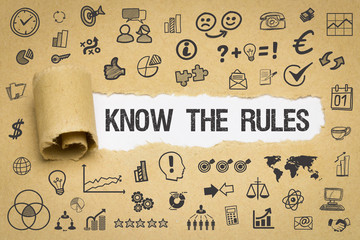Know the Rules / Papier mit Symbole - obrazy, fototapety, plakaty