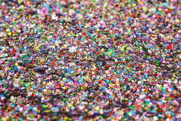Surface coated with colorful sequins