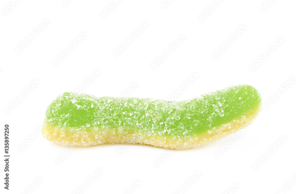 Wall mural Jelly worm sour candy isolated