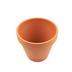 Empty ceramic flower pot isolated