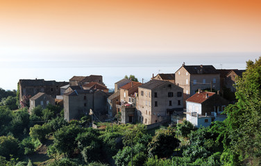 Obraz premium Village de Costa verde sur la côte orientale Corse