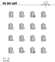 To do list flat icon set.