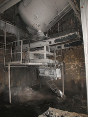 Firefighters extinguish a building