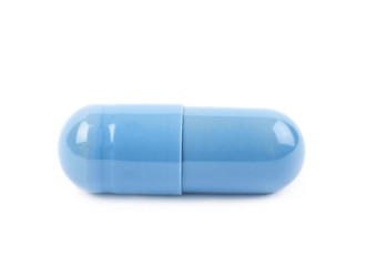 Single softgel capsule pill isolated