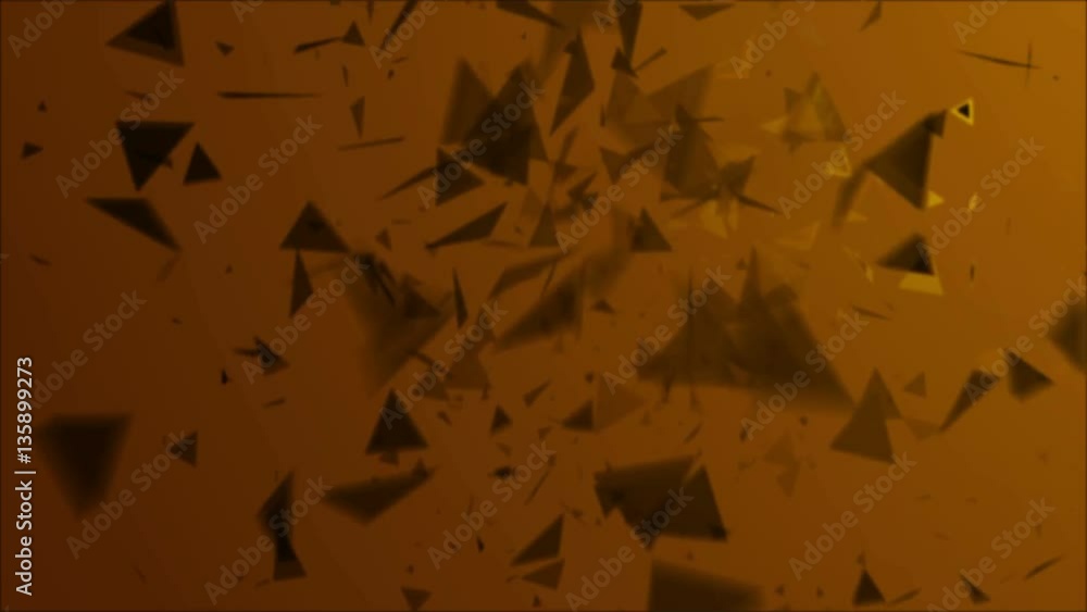 Poster abstract background of particle field explode on orange background