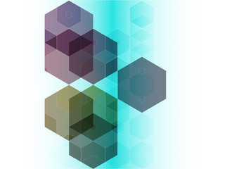 Fototapeta premium Wektor przezroczyste tło z sześciokątów fioletowy i niebieski