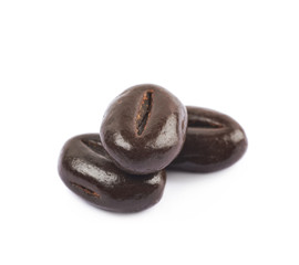 Pile of chocolate candies isolated