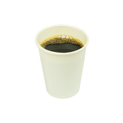 Takeaway paper cup of coffee isolated on white background