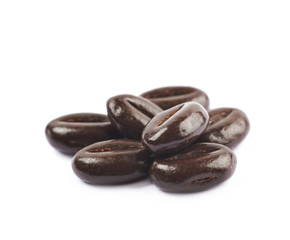 Pile of chocolate candies isolated