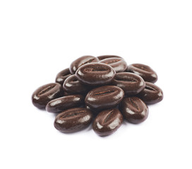 Pile of chocolate candies isolated