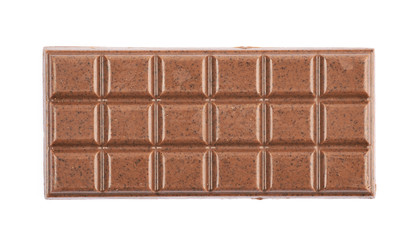 Single chocolate bar isolated