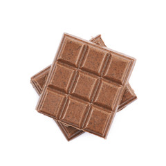 Broken chocolate bar isolated