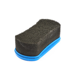 Black shoe polish sponge isolated