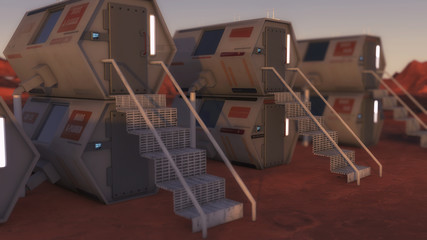 3d render. Planetary exploration ship