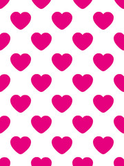 Pink hearts on a white background. The theme of Valentines day Vector illustration