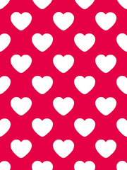 White hearts on a pink-red background. The theme of Valentines day Vector illustration