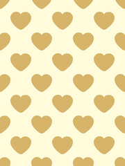 Gold hearts on a pink background. The theme of Valentines day Vector illustration