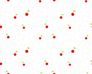 Background with cherries and colored chips Wallpaper White color Vector seamless pattern