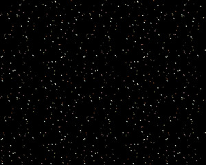 Background with small particles, grains like chocolate chips, pastry or confectionery streusel. Simple and easy Wallpaper Black color Vector seamless pattern Abstract space, universe