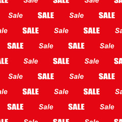 Sale simple background White and red color Sale Wallpaper Closeout banner Selloff seamless pattern Vector illustration