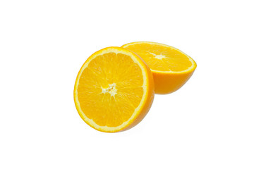 navel oranges on white background