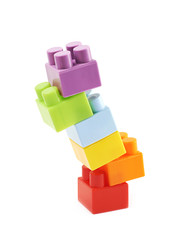 Naklejka premium Pile of multiple toy bricks