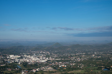 Fototapeta premium Cityscape from top mountain at Phu Bo Bit, Loei, Thailand
