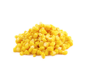 Pile of yellow corn kernels