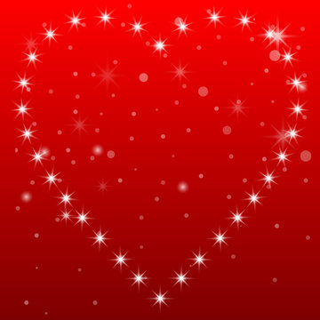 Valentine's day love heart with stars