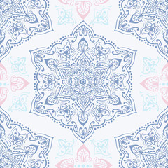 Hand drawn vector ethnic ornamental seamless pattern