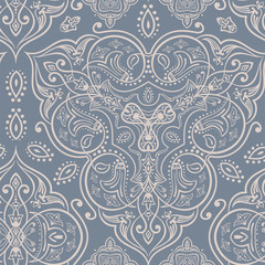 Hand drawn vector ethnic ornamental seamless pattern