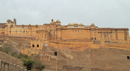 Fototapeta premium Amer Fort is principal tourist attraction in the Jaipur area