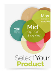 Transparent paper circles with option text