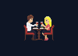 Obraz premium Pixel Art Dinner