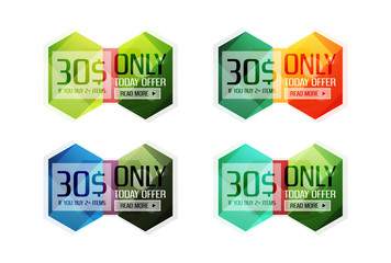 Vector abstract geometric sale labels