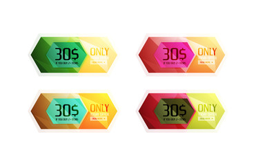 Vector abstract geometric sale labels