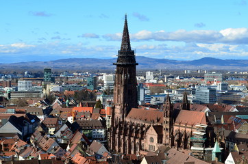 Fototapeta na wymiar Blick aufs Freiburger Münster