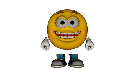 one yellow smile guy with the face and boots. Open-Mouthed