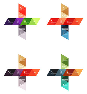 Vector set of colorful geometric infographics