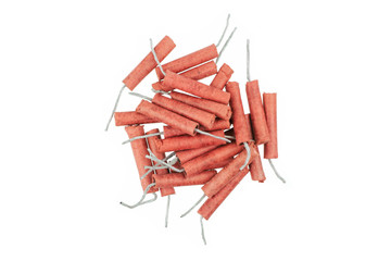 Red Firecrackers isolated on white background