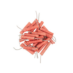Red Firecrackers isolated on white background