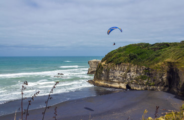 Maori Bay and Gannet Birds Colony at Muriwai Beach Auckland New Zealand