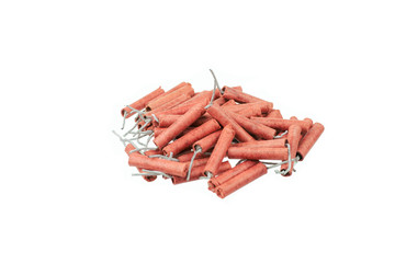 Red Firecrackers isolated on white background