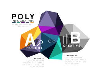 Abstract triangle low poly infographic template