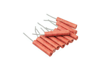 Red Firecrackers isolated on white background