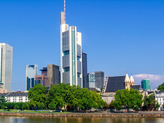 panoramic view to frankfurt skyline, germany